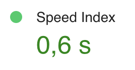 Speed Index 0.6s